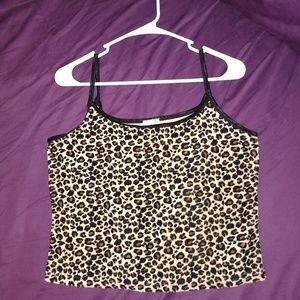 Old Navy Leopard Crop Tank Size L